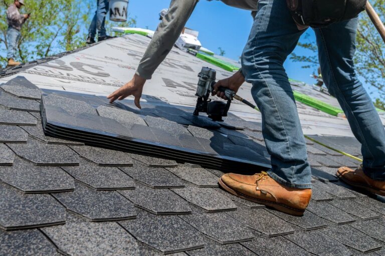 Worker on roof