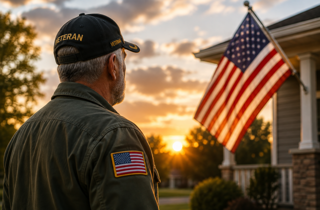 Veteran outside his Southeast Michigan home